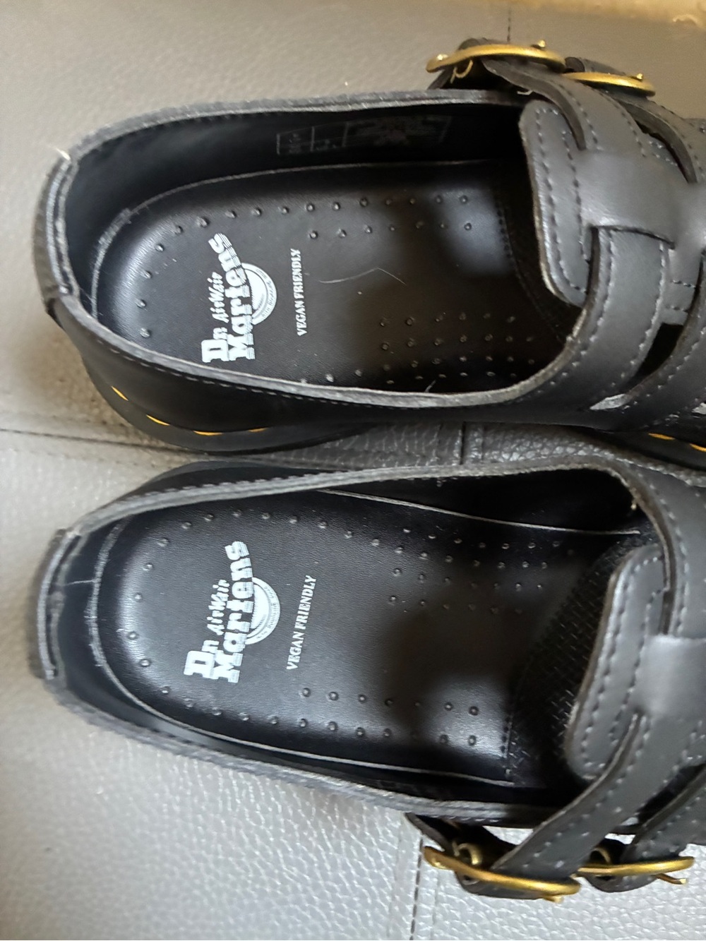 DR MARTENS Mary Jane Black Vegan Double Strap Size 8 - Picture 9 of 12